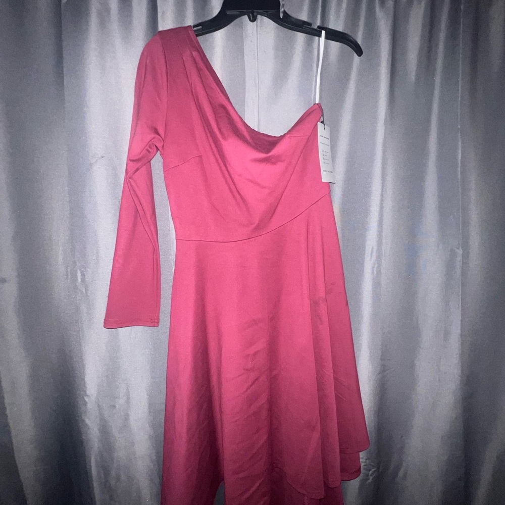 Chic Long Sleeve Pink Dress